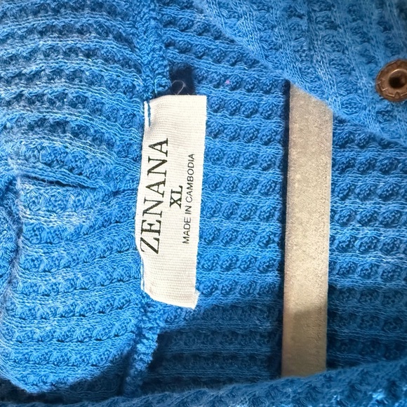 Acid Wash Cotton Waffle Hooded Zip-Up Jacket - Picture 6 of 10